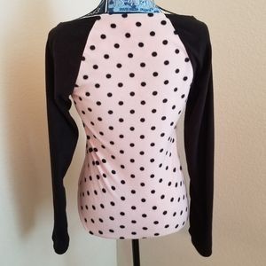 Betsey Johnson Polka Dot Fleece Pajama Top S